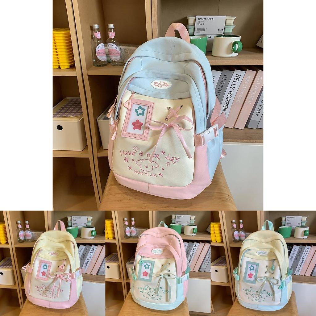 Nylon Girls School Backpack With Breathable Straps For Middle School Students