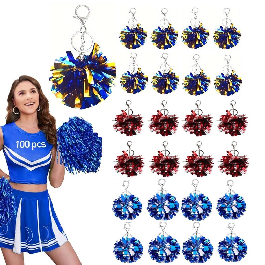 24 Sztuki Pomponów do Cheerleadingu Brelok Brelok do Kluczy Pompony Plastikowe Brelok do Cheerleadingu Breloki do Cheer Dance Zestaw Hurtowy