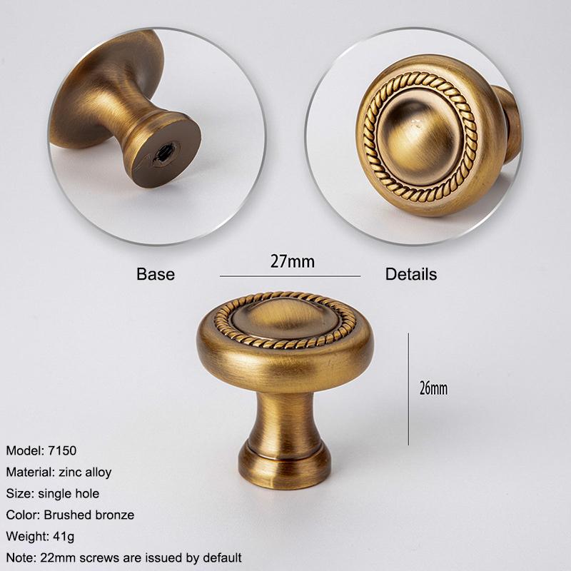 

1Pcs Retro Wardrobe&Kitchen Cabinet Pull Antique-Bronze Cabinet Handle American Single-Hole Drawer Knob Furniture Handle A4
