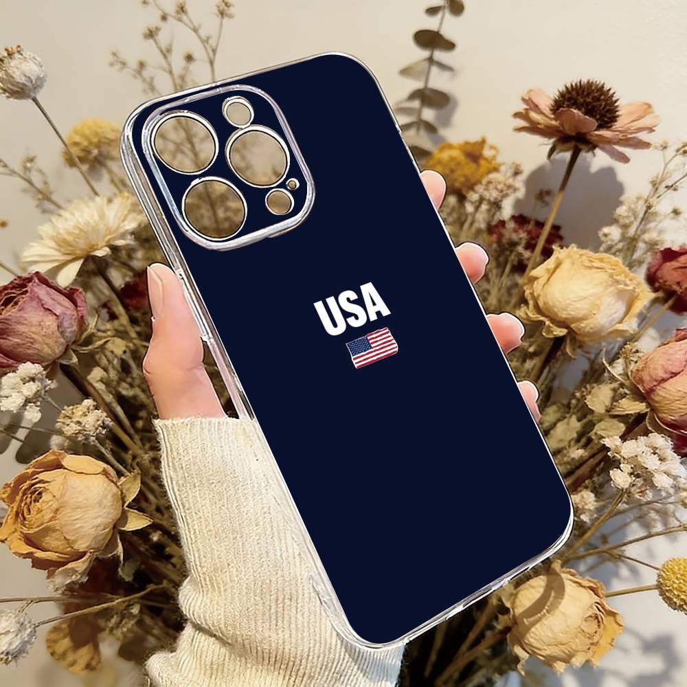 

The Culture of the American Flag Phone Case Transparent Silicone Soft For iPhone 17 16 15 14 13 12 11 Mini Pro Max Plus iPhone12