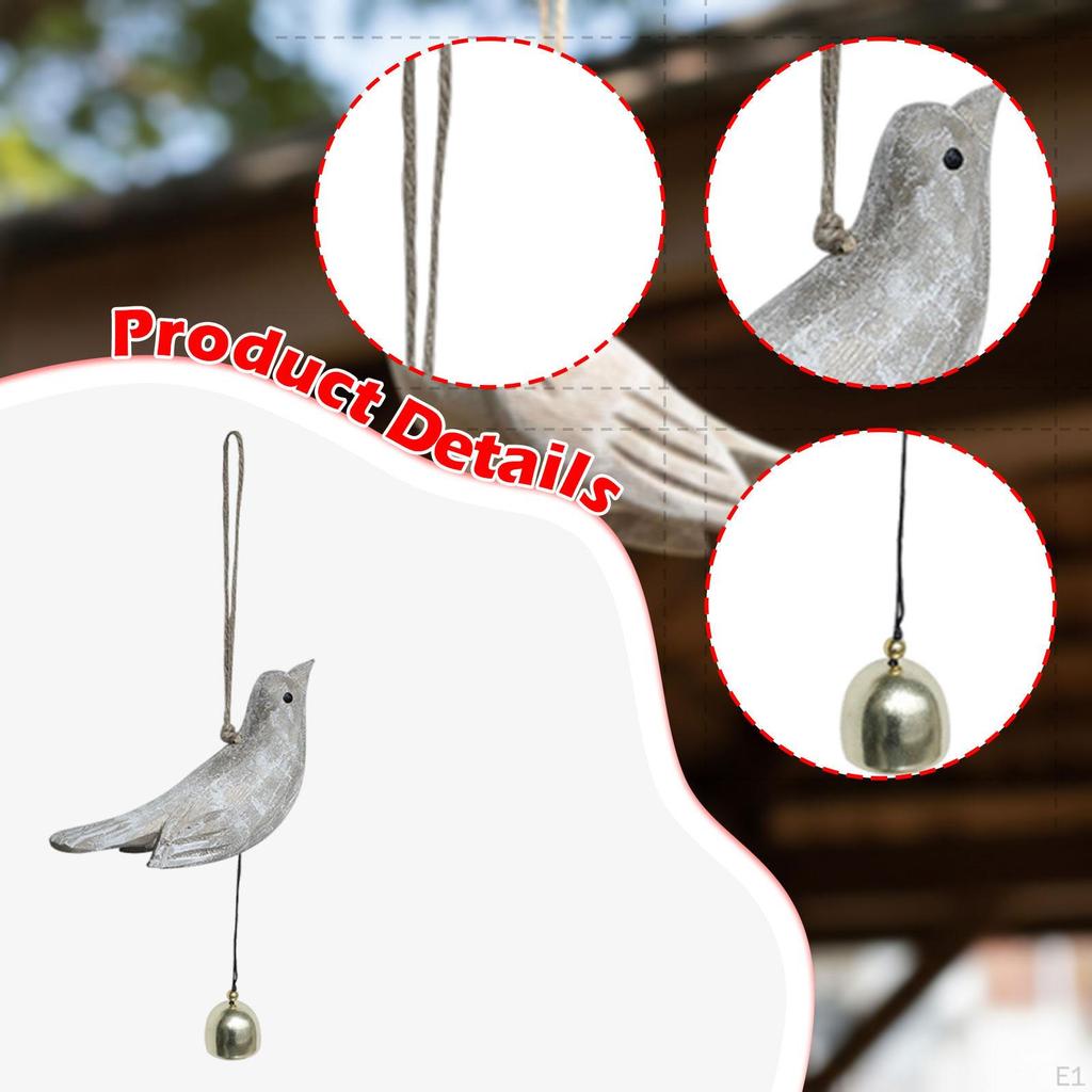 Bird Shape Wind Chime Winds Bell Easy to Hang Iron Ornament Gifts Sculpture Hanging Pendant for