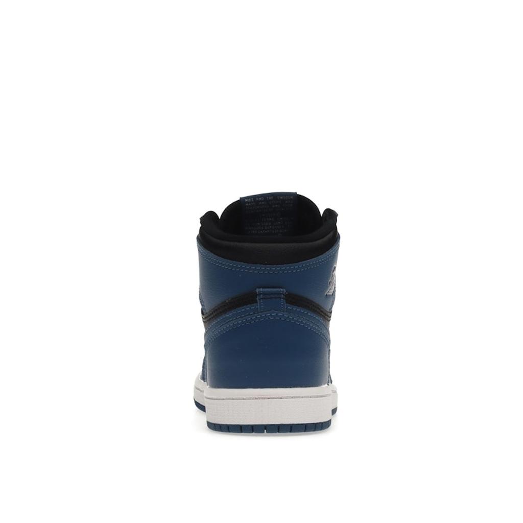 Air Jordan 1 Retro High OG PS Dark Marina Blue Kids Sneakers Black White AQ2664-404