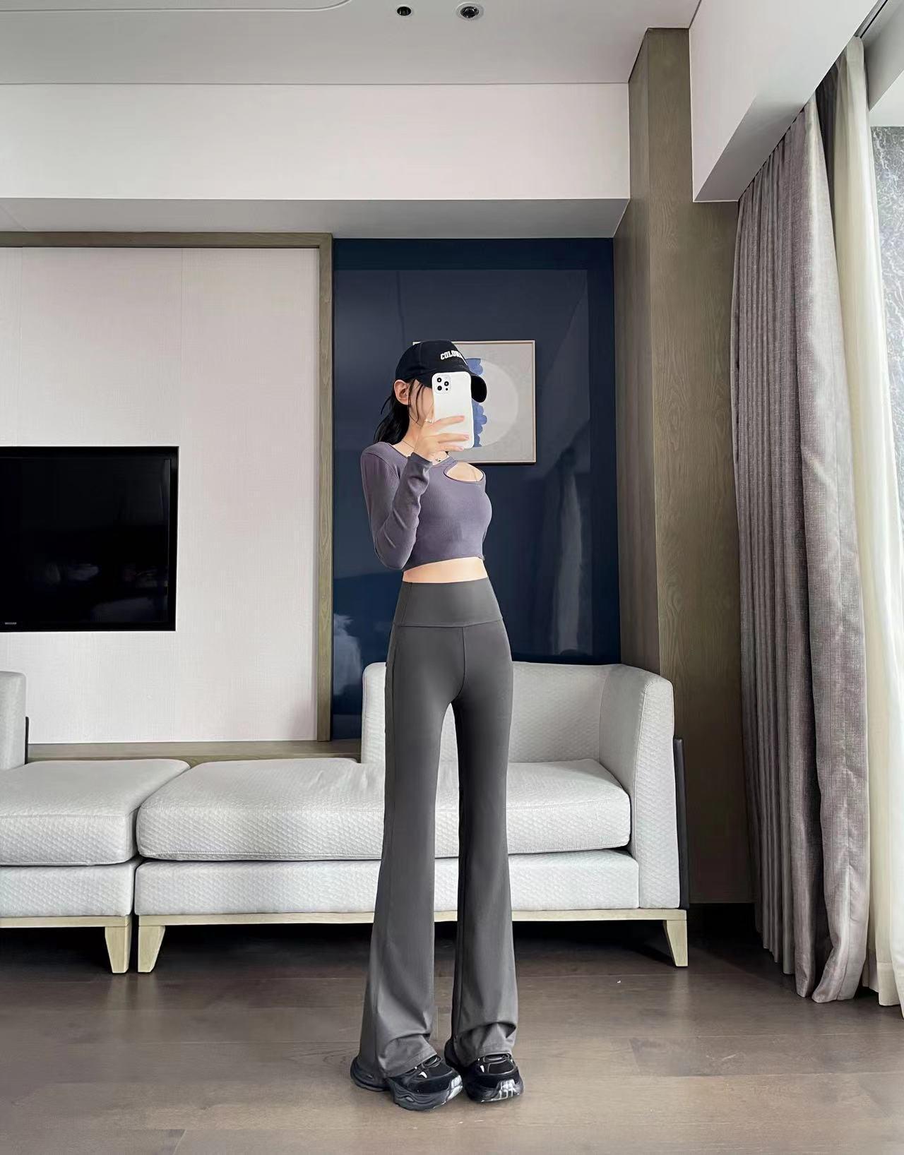 

2024 Расклешенные рабочие брюки Sharkskin с высокой талией и задним карманом XL (Waist 120-140)