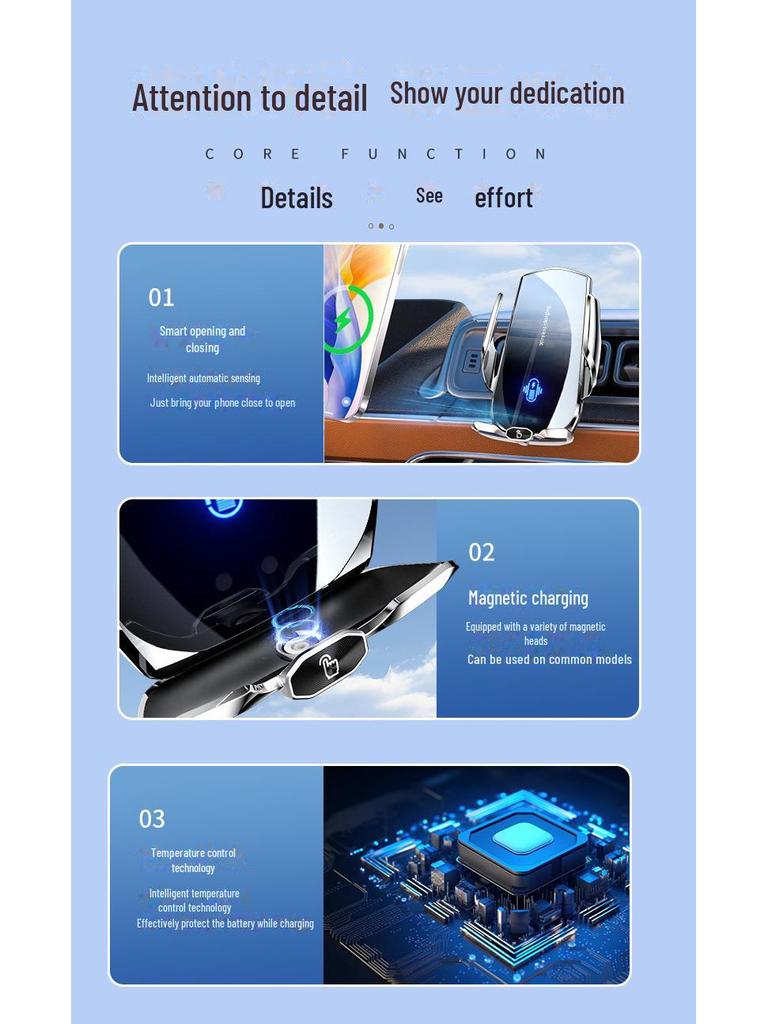 A1 A2 Kabelloses Autoladegerät und Telefonhalterung – Schnelles Laden mit 10 Sicherheitsfunktionen