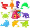 Colorful Sea-Themed Suction Cup Bath Toys Set for Kids