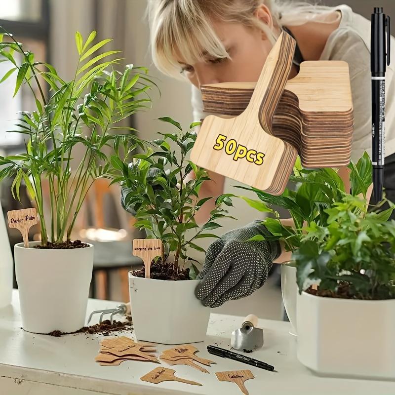 50 Waterproof Bamboo Garden Labels , for Outdoor and Indoor Plants, Seedlings, Vegetables, Plant Markers, Seedling Tags