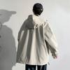 Autumn Hooded Jacket Teenager Male Student Loose Zipper Workwear Jacket Simple Outdoor Casual Jacket