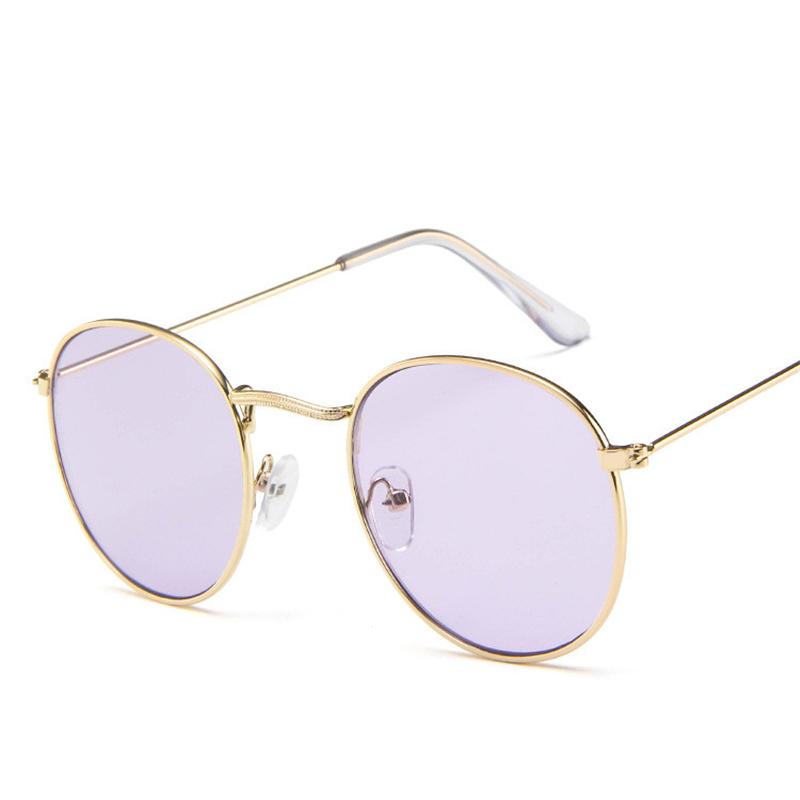 Luxury Vintage Round Sunglasses Women Designer Fashion Mirror UV400 Sun Glasses For Lady Eyewear Female Brand