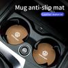 2pcs Car Leather Water Coaster Anti-slip Mats Bottle Cup Holder For Volkswagen VW Tiguan CC Jetta Polo Golf Passat T-ROC Touareg zf9