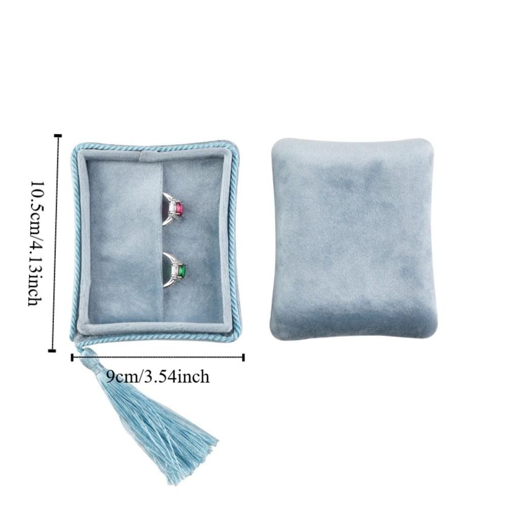 Tassels Jewelry Packing Bag Rings Necklace Earrings Storage Case Simple Square Jewelry Box  Gift
