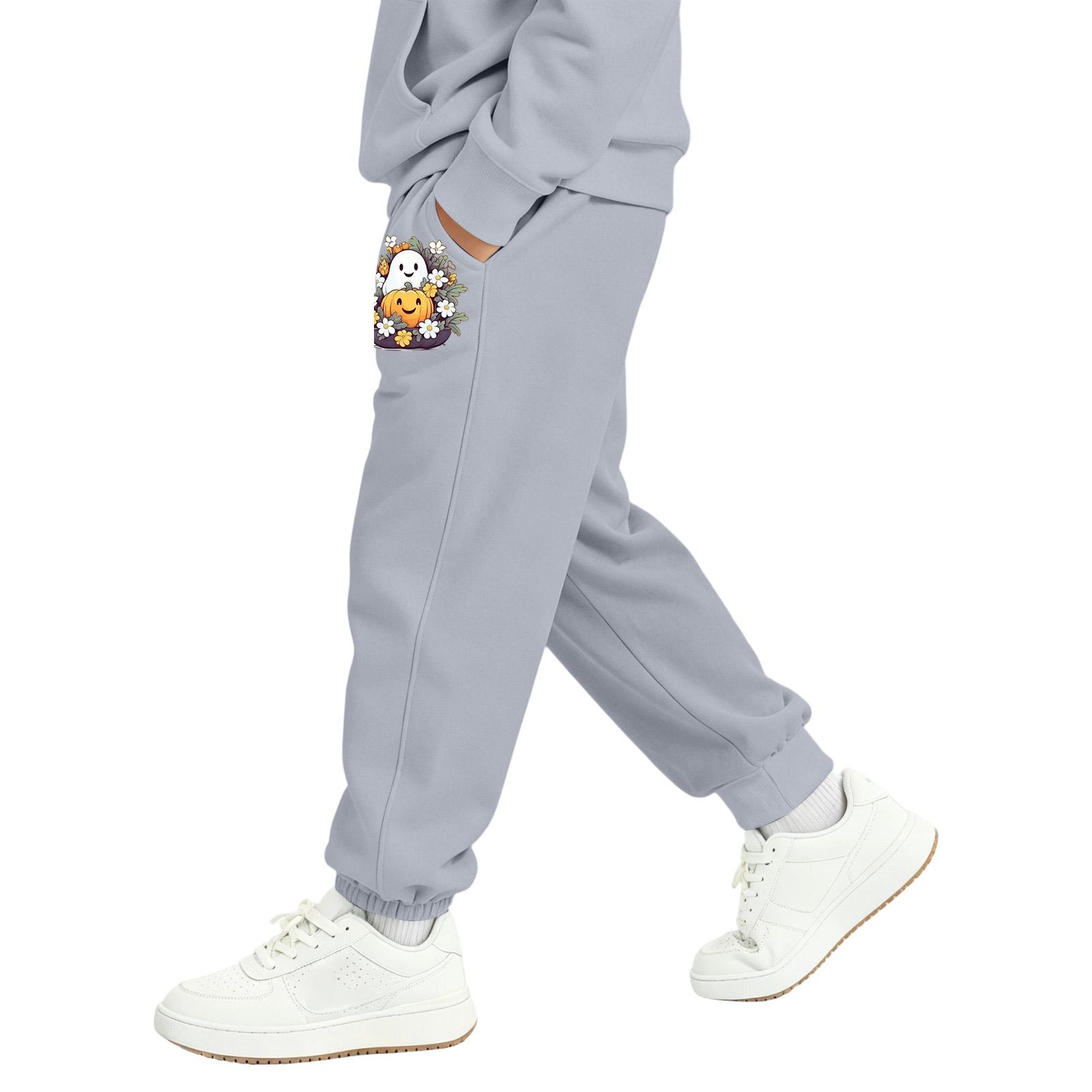 Kids Halloween Sweatpants with Pockets - Printed Jogger Pants for Boys and Girls Costume 140
