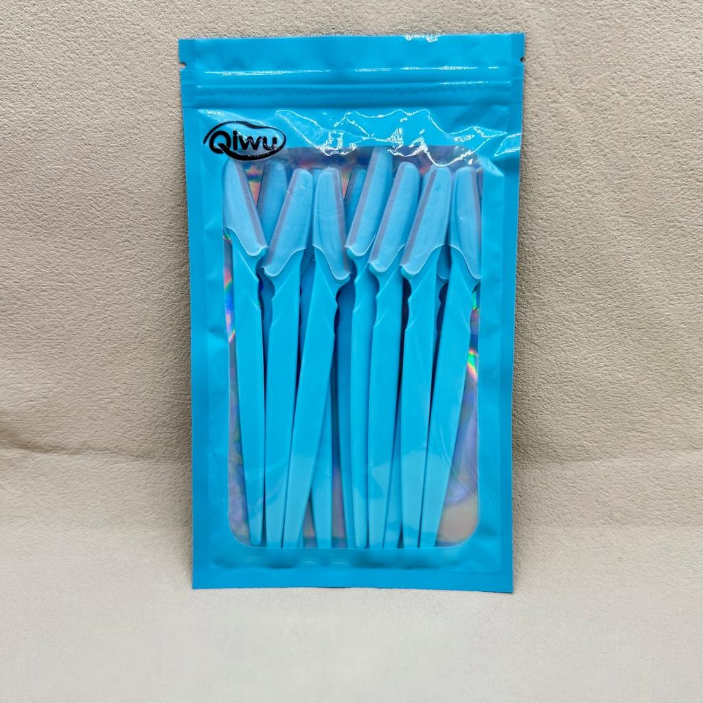 12Pcs Eyebrow Trimmer Face Shaver Kit, Portable Eyebrow Razor with Safety Guard for Facial Hair Removal and Makeup Beauty Tools