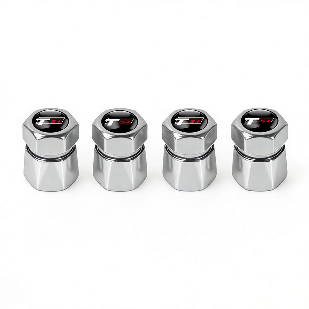 For Volkswagen b44Pcs Aluminum Car Tire Valve Caps Diamond Tyre Valve Airtight Cover Waterproof Dust For VW Jetta Golf EOS GTI Auto Accessories