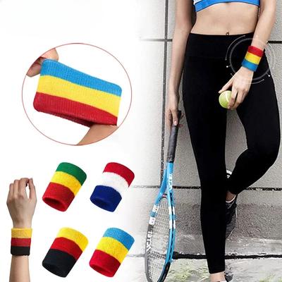 1 Paar Schweißbänder für das Handgelenk für Männer und Frauen, feuchtigkeitsableitende, dicke Baumwollbänder für Training, Gymnastik, Basketball, Fußball