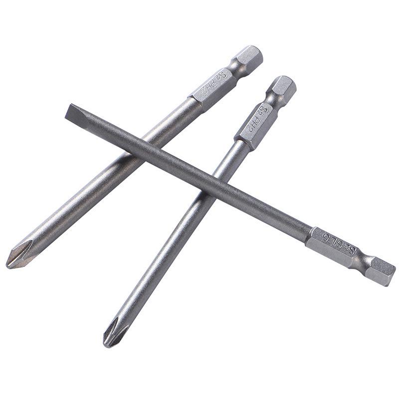 10-Piece Flat-Head & Phillips Head S2 Screwdriver Bit Set, 100mm