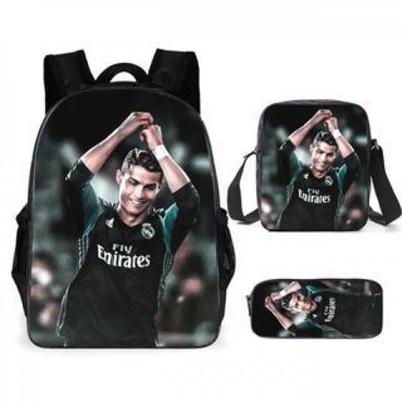 Školní batohový set Messi Fotbalová hvězda z nylonového materiálu pro školní použití a ukládání