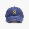 Berretto da Baseball Girasole Ricamato Pianta Papà Cappellino Trucker alla Moda Lavato Vintage Cappello da Sole da Donna Cotone Cappelli da Mamma