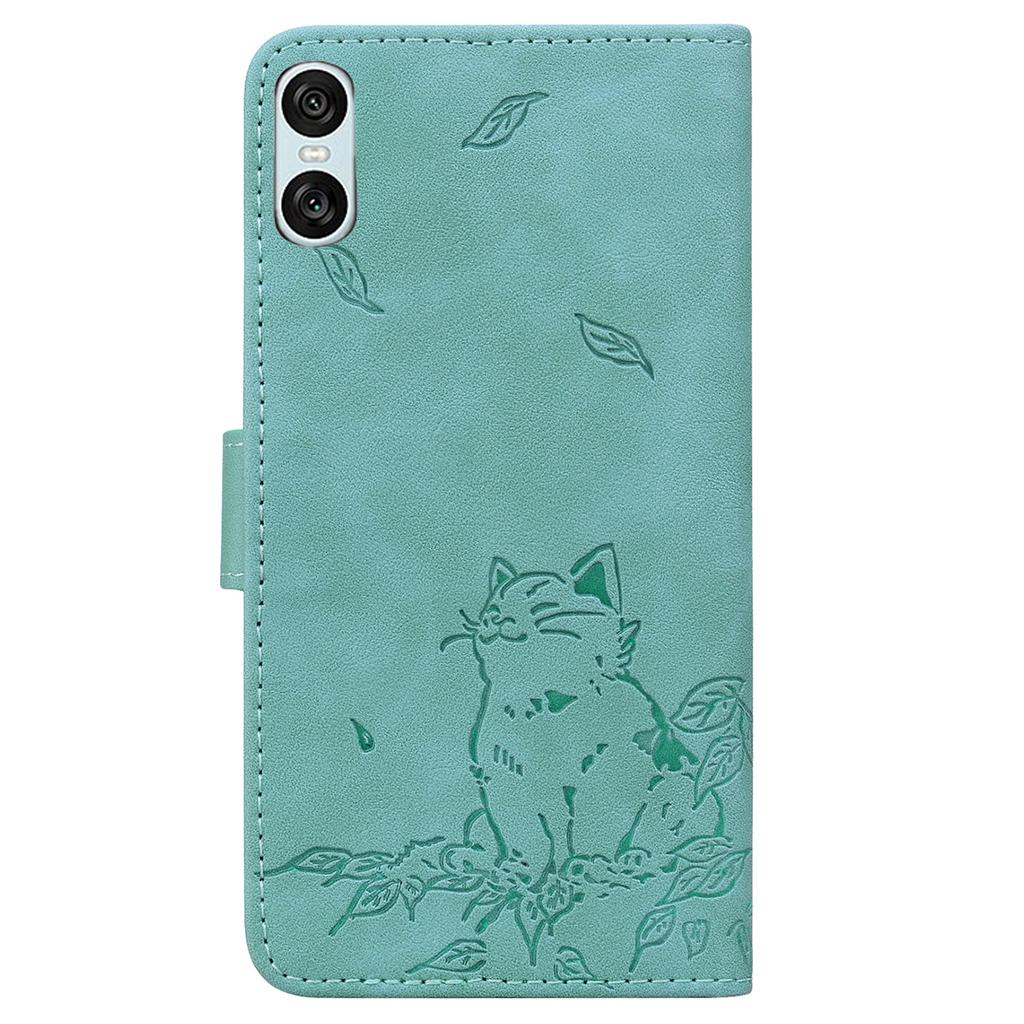 For Sony Xperia 10 VI Case Wallet Cat Pattern Imprinted Leather Phone Cover