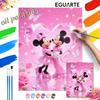 Mickey and Minnie Pink Diamond Love Painting by Numbers Hand Filled Drawing Art Kit Home Decor