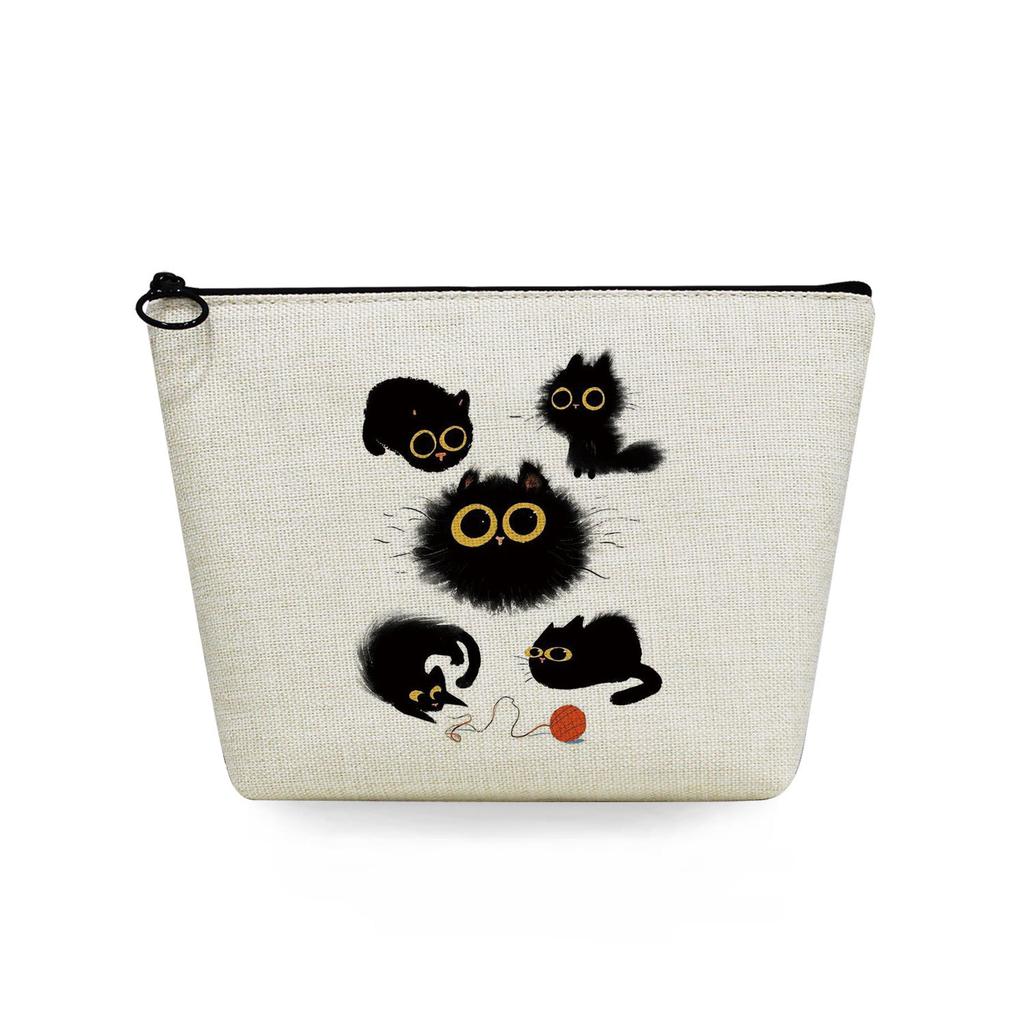 Women Cat Print Cosmetic Bag Toiletries Organize Travel Storage Case 6746