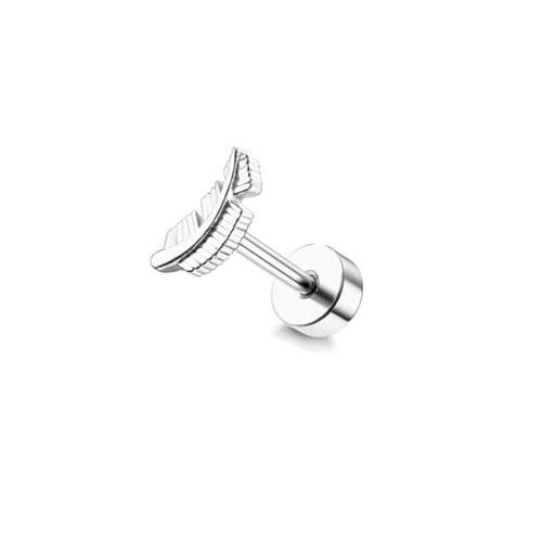 Drperfect Cartilage Earring Stainless Steel Helix Opal CZ Stud Earrings for Women Butterfly Flat Back Cartilage Piercing Jewelry