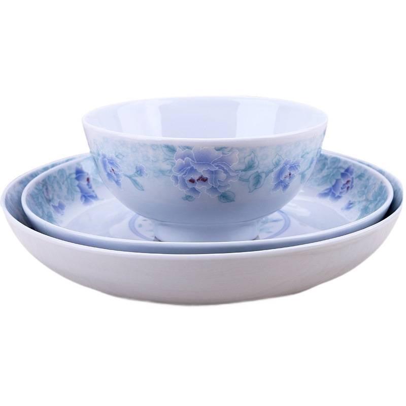Retro Ceramic Porcelain Microwave-Safe Bowl Set - Chinese Style Tableware