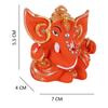 CRAFTAM Orange Ganesha Idol for Car Dashboard , Ganpati Bappa Murti Mini Statue, for Home Car Decor (7×4×5.5 Cm)