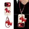 iPhone 17 Pro Max Full Coverage Silicone Case with Lanyard & Heart Butterfly Design