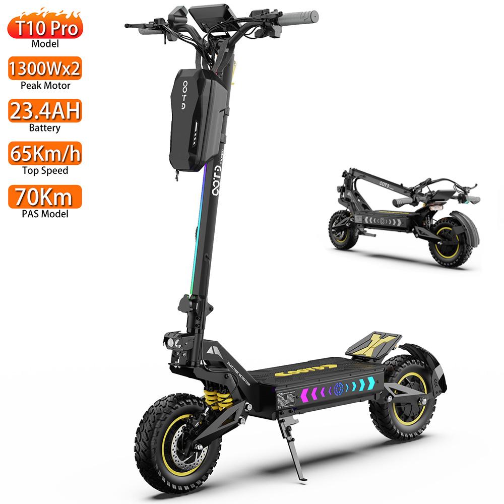 Trotinetă Electrică OOTD T10 Pro 11" Motor 1300Wx2 Afișaj LCD 52V 23.4AH Trotinetă Electrică cu Suspensie Completă Pentru Adult Greutate Maximă 150Kg