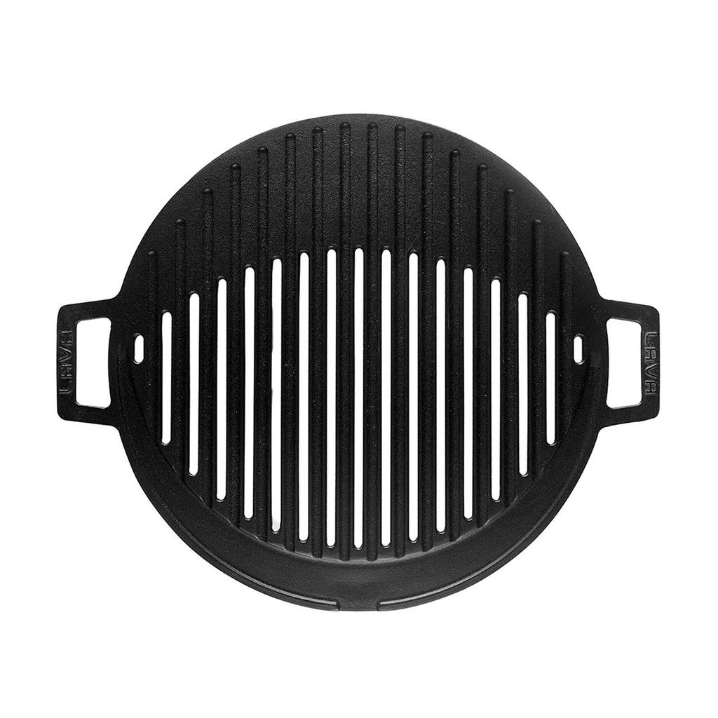 Lava Cast Iron Round Barbecue Grill. Dual Handle, Dia. Ø 37cm.