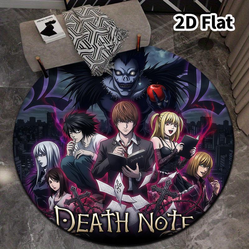 Death Note Round Area Rug Carpet Rug For Living Room Bedroom Sofa Playroom Decor Nonslip Floor Mat