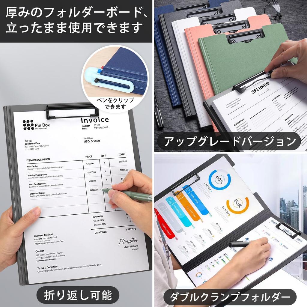 SFLHHDM Clip Holder A4 Binder Folding Clipboard Thin and Portable File Management Convenient Clip File Foam Stylish Multifunctional Writing Board Slim