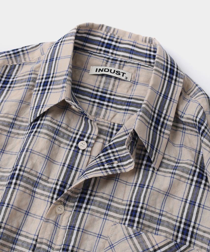 INDUST Timeless Plaid Check Shirt_Beige