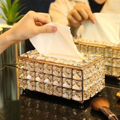 Serviettenspender Taschentuchbox Bar Serviettenbox Kosmetiktuchetui Halter Quadratisch Europäischer Stil Kristallwürfel Schlafzimmer Büro Hotel Café Kaffee