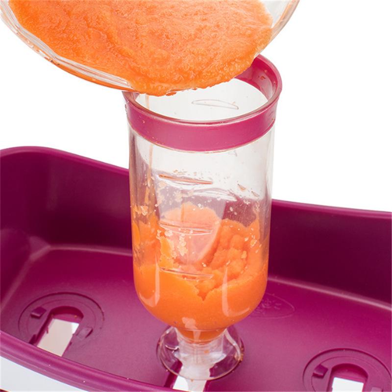Baby Food Prep: Fruit Puree Squeezer, Storage Bags, Portioning Container, and Food Processor