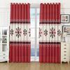 Cartoon Christmas Happy New Year Star Red Ball Kids Window Curtains Blinds for Living Room Bedroom Kitchen Door Home Decor 2Pcs