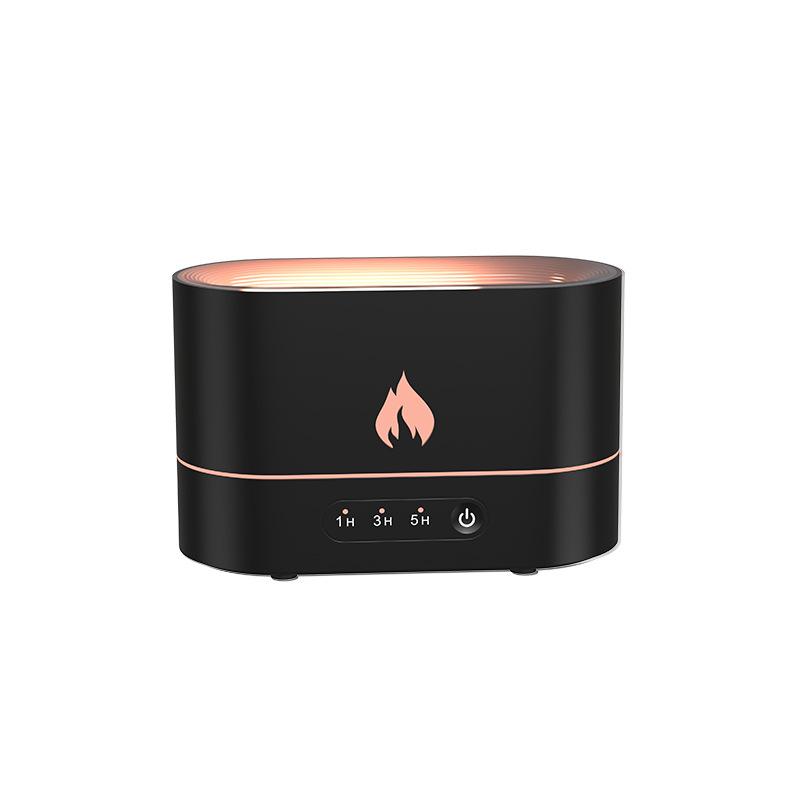 

250 мл Flame Night Light Humidifier USB Simulation Water Tank увлажнитель воздуха Аромадиффузор для домашнего офиса Atmosphere Air Air Air Air Air Air Atmosphere чёрный