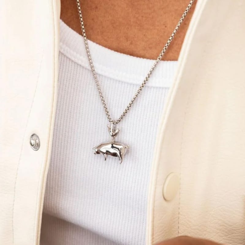 PIG & HEN Pendant Necklace - Black X Black