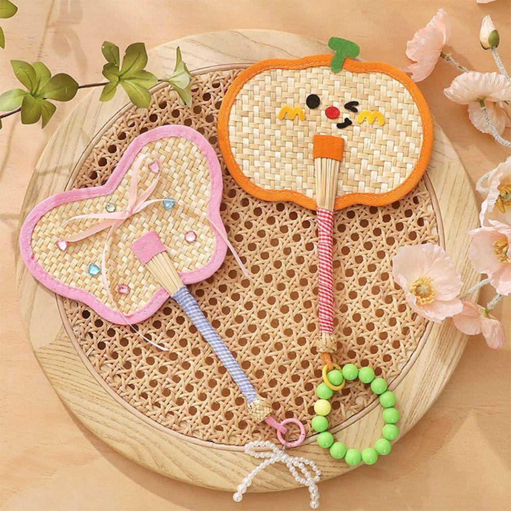 Handmade Banana Fan Cute Decorative Craft Fan Hand Cranked Pu Fan  Girl