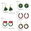1Pair Christmas Tree Wreath Earrings Bell Xmas Dangle Earrings Fashion Christmas Earrings  Girls