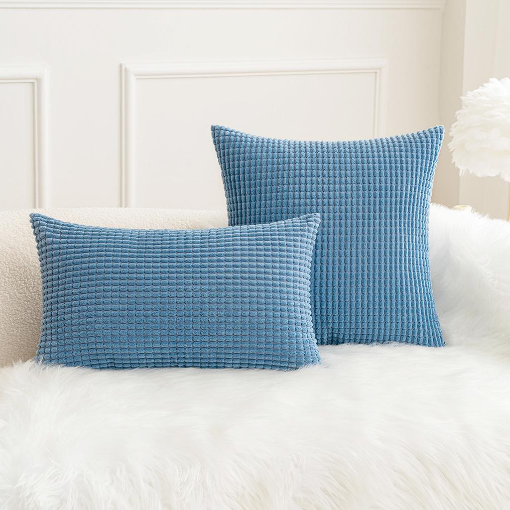 Nordischer Ins Stil Maiskorn Sofa Plüsch Kissenbezug Einfarbiger Stoff Zuhause Bettseite Rückenlehnenkissen Ohne Kissenkern