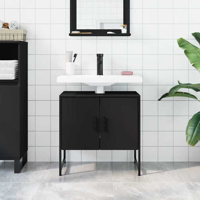 VidaXL Armoire Lavabo de Salle de Bain, Placard sous Vasque avec Porte, Meuble de Rangement, Organisateur de Toilette 842456