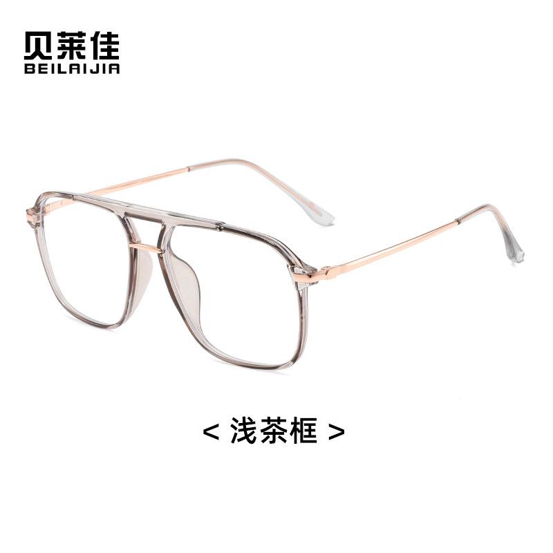 New large-frame double-bridge women s Korean-style trendy high-end glasses frame, slimming effect for large faces, natural look, popular with Anti-Blue Light Radiation