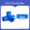 Conector de Tubo de PVC Azul 3D de Quatro Vias em Ângulo Reto