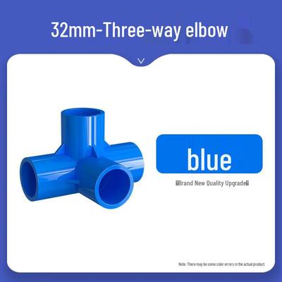 Blue PVC 3D Four-Way Right-Angle Pipe Connector