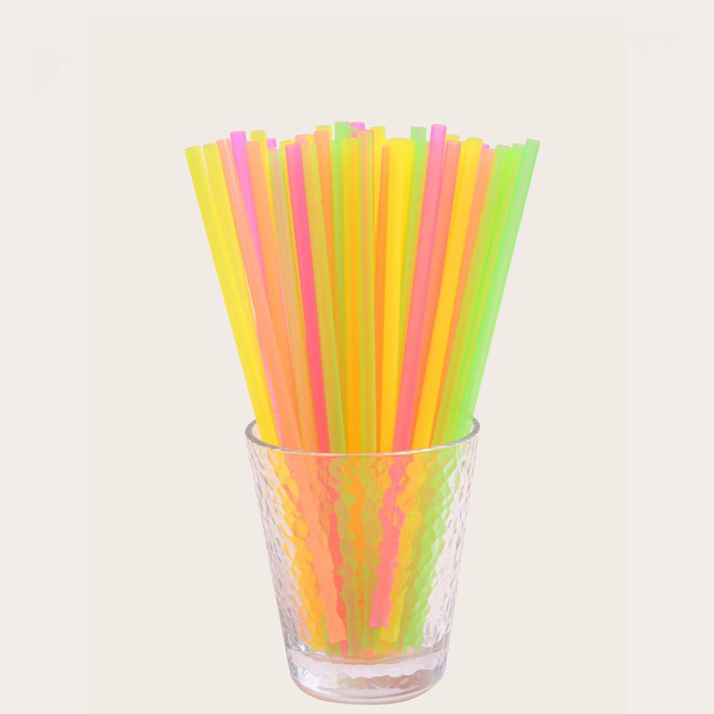200pcs Multicolor Disposable Drinking Straws Home Bar Party Cocktail Drink Straw