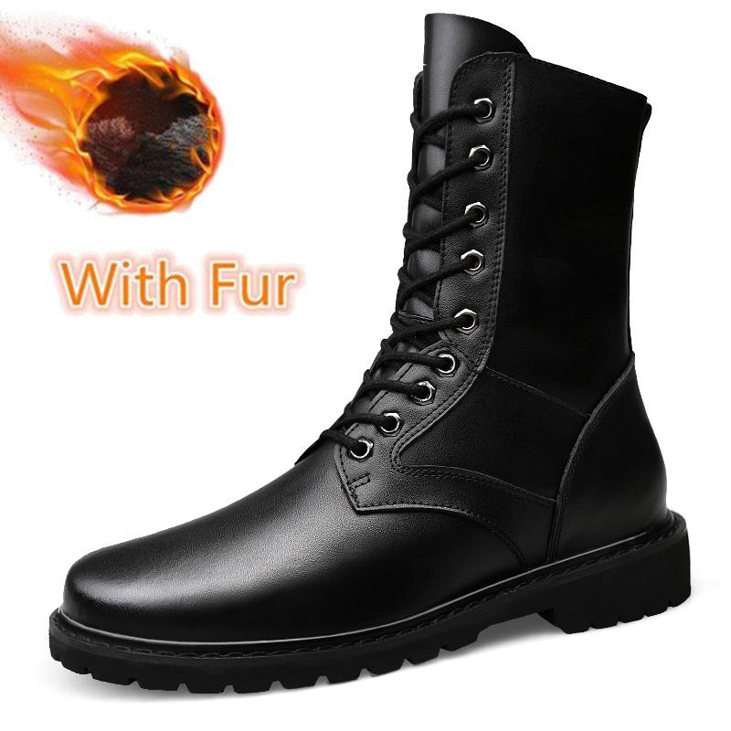 

Модные классические мотоциклетные ботинки мужские из натуральной кожи высокого качества, высокие теплые плюшевые меховые зимние ботинки для отдыха и прогулок 52