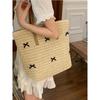Zar Fenden Bow Vacation Beach Straw Bag Women 2025 New Large Capacity Shoulder Tote Bag