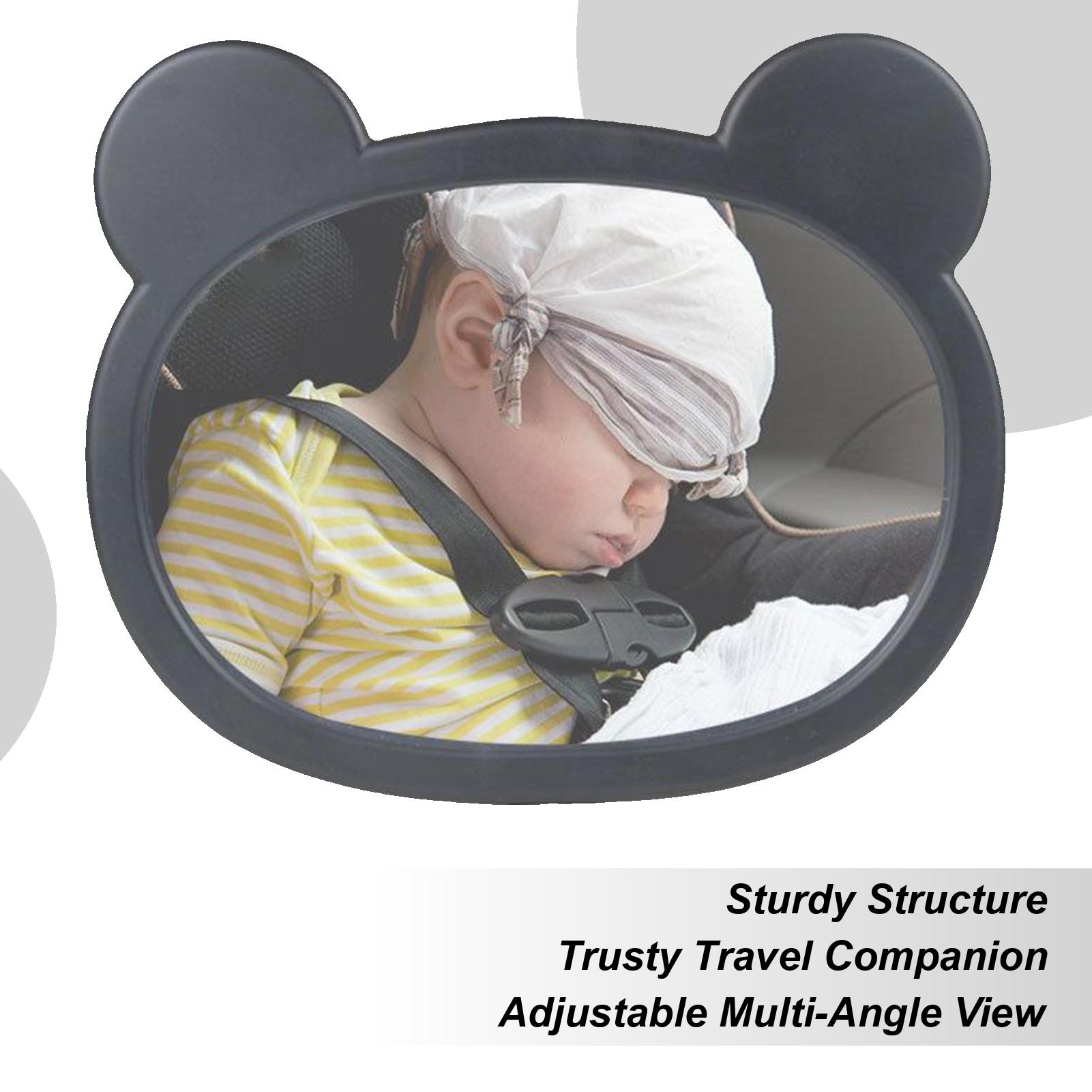 Baby Car Mirror 360 Degree Rotating Backseat Baby Mirror Rear Facing With Cartoon Frame Safety Observation Monitor Shatterproof CHINA
