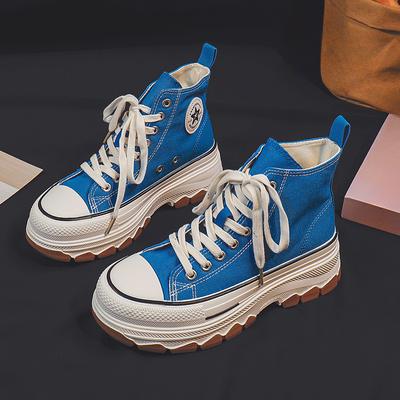 High-Top Shoes New Japanese Style Raise the Bottom Breathable Comfortable Versatile Casual Sneaker Canvas Shoes for Women